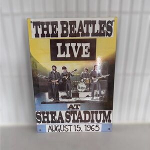 The Beatles - Live At Shea Stadium Metal Sign 8 1/2 X 11 - 1990s Poster Tin